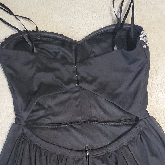 Speechless Black Mini Dress with Silver Embellishments Strapless. - Picture 5 of 7
